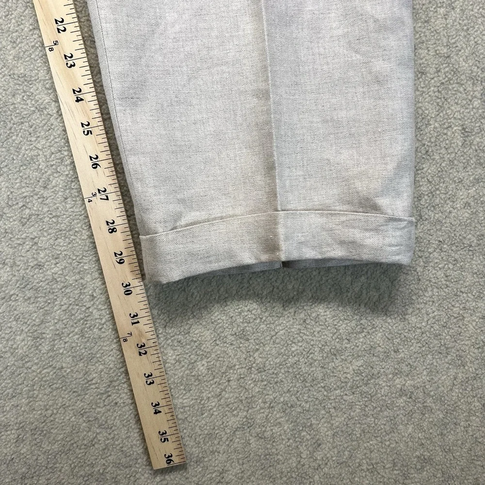 Bullock & Jones Mens Linen Pleated Dress Pants Beige Tan Cuffed Size‎ 36